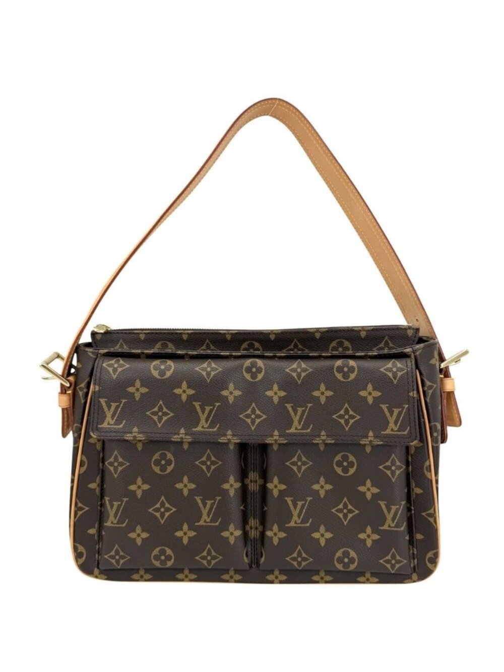 Louis Vuitton Shoulder Bag Monogram Viva Cite GM Semi Brown Gold